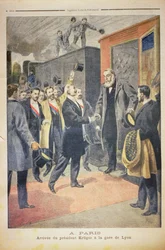 Párizsban: Kruger elnök érkezése a Gare de Lyonba, illusztráció a „Le Petit Journal”-ból, 1900. december 9. (lásd még: 116054)
